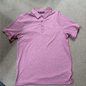 Travis Mathew red striped Polo Shirt